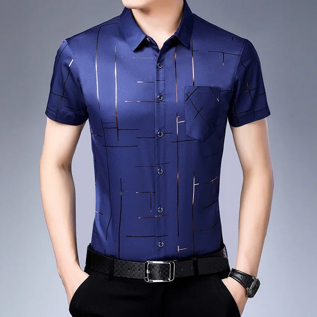 Men's Short Sleeve Casual Wrinkle-Resistant Shirt