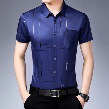Men's Short Sleeve Casual Wrinkle-Resistant Shirt