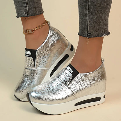 Casual Slip-On Platform Sneakers for Women – Non-Slip Thick Sole-