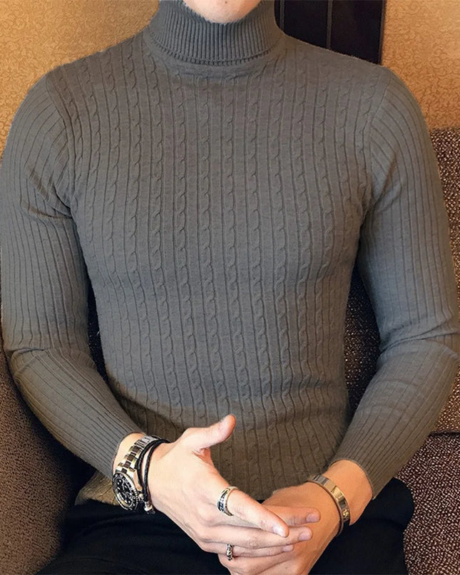 Men's Thick Knitwear Long Sleeve Turtleneck Sweater