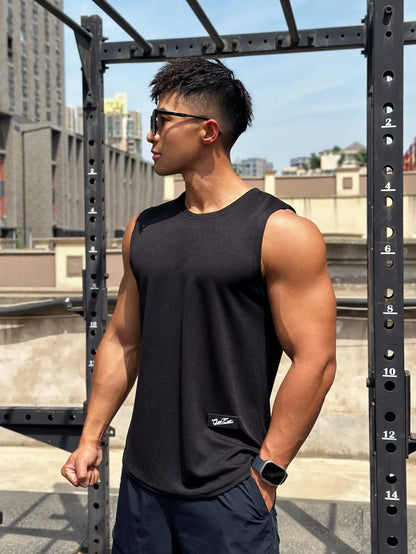 Men's Round Neck Vest with Mesh Bottom - Various Colors
