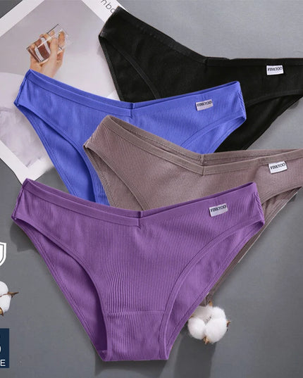 3-Piece Set  Women's Cotton Underwear- Various Colors