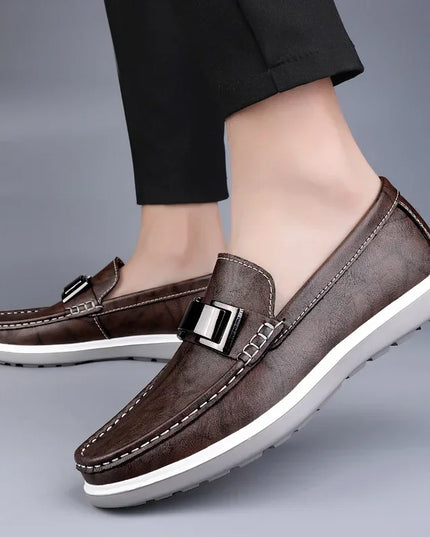Men's Leather Casual Slip-On Loafers – Stylish and Comfortable Slip On
