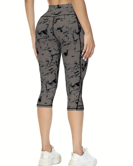 High Waisted Capri Leggings for Women with Pockets