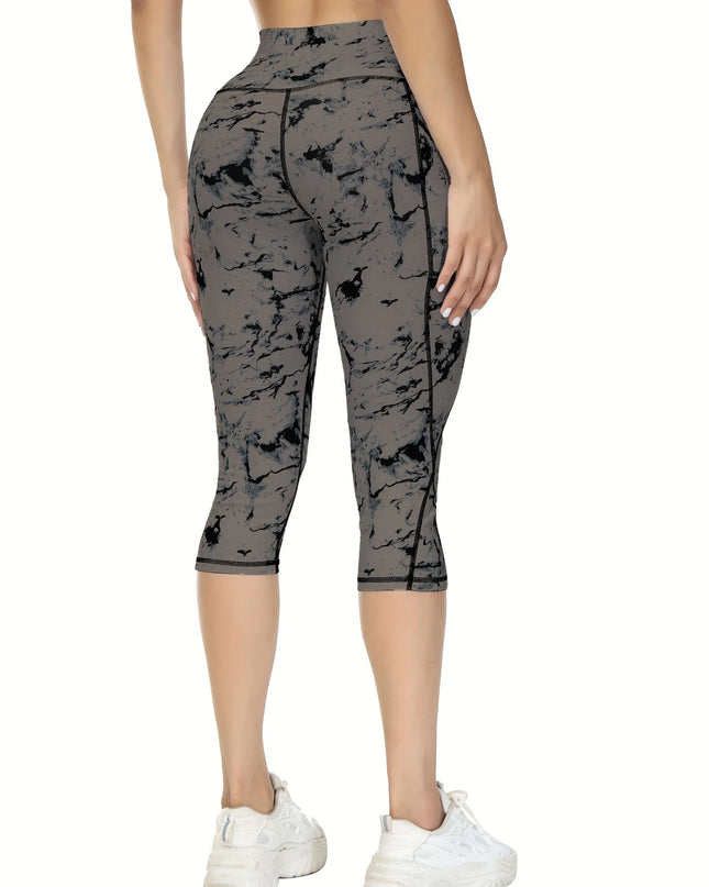 High Waisted Capri Leggings for Women with Pockets
