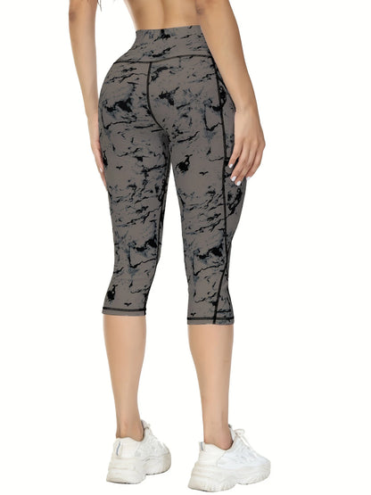 High Waisted Capri Leggings for Women with Pockets