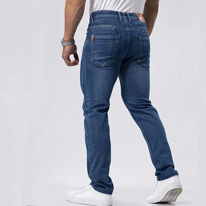 Men's Casual Straight Fit Stretch Denim Jeans - Classic & Comfortable Slim Fit Denim for Men