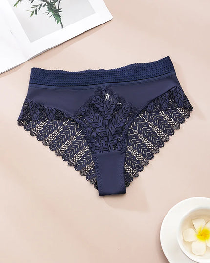 5-Pair Women's Lace High-Waist Sheer Triangle Panties