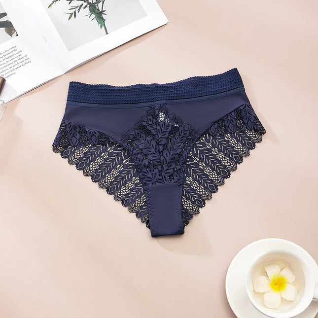 5-Pair Women's Lace High-Waist Sheer Triangle Panties
