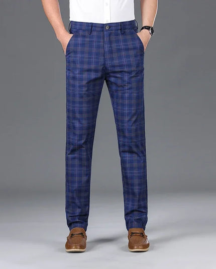 Men's Classic Checkered Straight Casual Pants