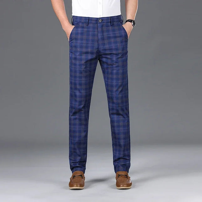 Men's Classic Checkered Straight Casual Pants