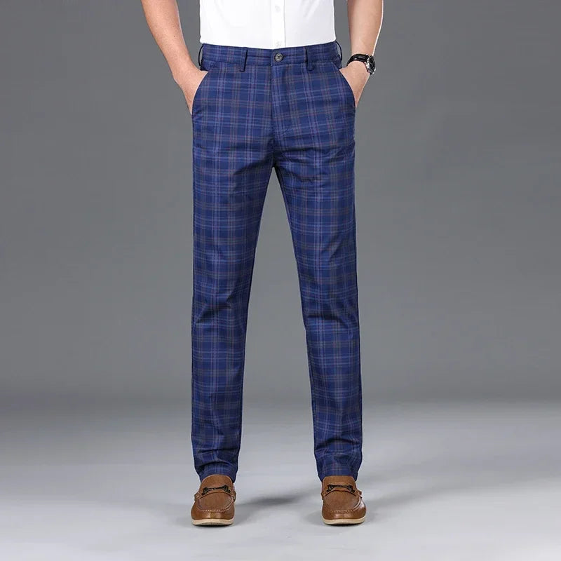 Men's Classic Checkered Straight Casual Pants