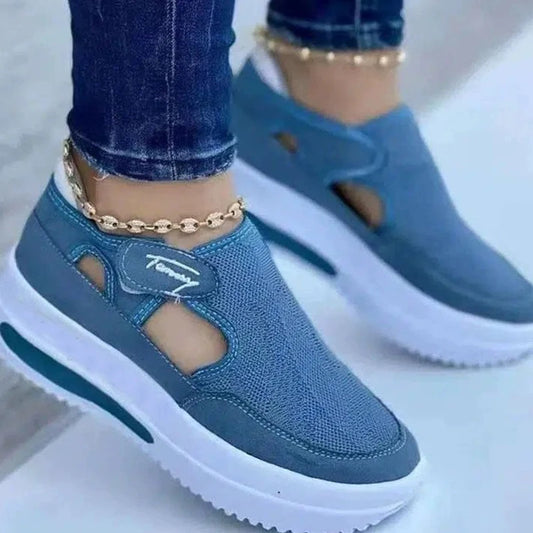 Women's Breathable Vulcanized Platform Sneakers – Stylish and Comfortable Footwear