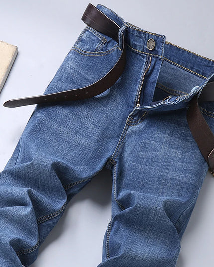 Men's Casual Straight Fit Stretch Denim Jeans - Classic & Comfortable Slim Fit Denim for Men