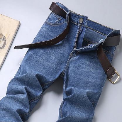 Men's Casual Straight Fit Stretch Denim Jeans - Classic & Comfortable Slim Fit Denim for Men