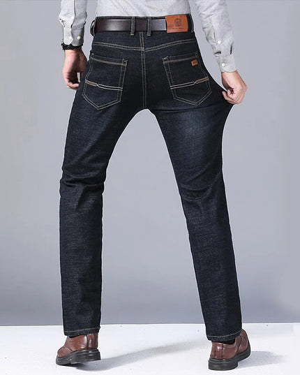 Men's Straight Fit Denim Jeans - Classic & Durable Men's Casual Straight Leg Denim Pants