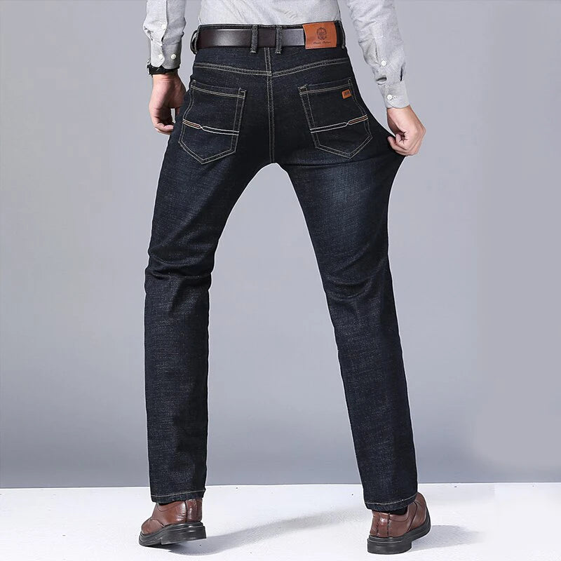 Men's Straight Fit Denim Jeans - Classic & Durable Men's Casual Straight Leg Denim Pants