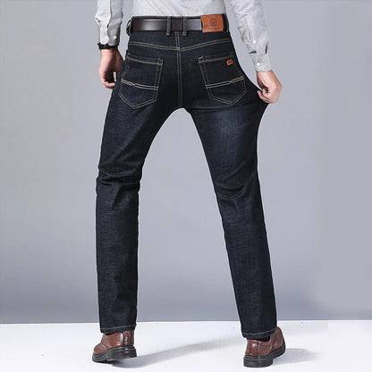 Men's Straight Fit Denim Jeans - Classic & Durable Men's Casual Straight Leg Denim Pants