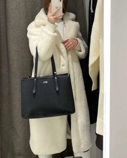 Women's Luxury Long Faux Fur Coat with Loose Lapel - Various Colors