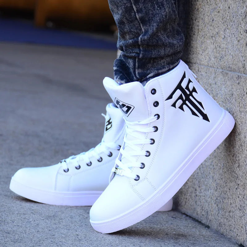 Men's High Top Vulcanized Lace Up Sneakers