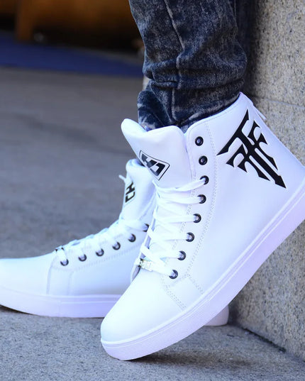 Men's High-Top Lace-Up Vulcanized Sneakers