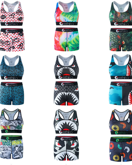 ETHIKA Women's Two-Piece Vest Shorts Swimsuit with Sweat-Absorbing and Quick-Drying Fabric
