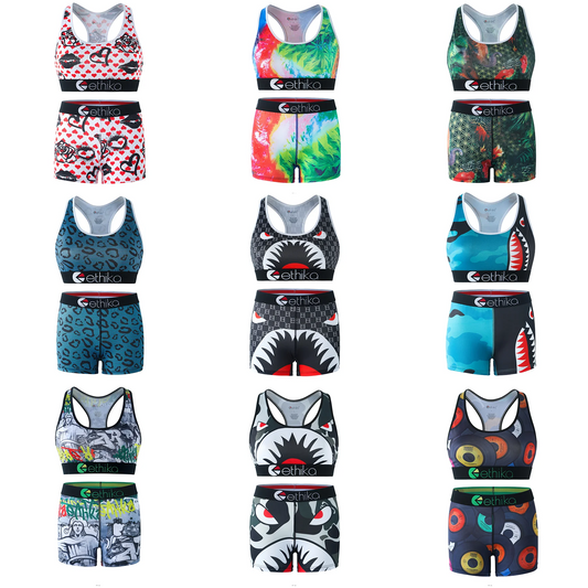 ETHIKA Women's Two-Piece Vest Shorts Swimsuit with Sweat-Absorbing and Quick-Drying Fabric