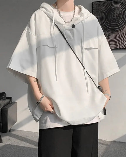 Hooded Men's Loose Fit Shirt