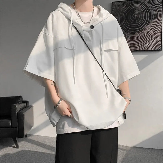 Hooded Men's Loose Fit Shirt