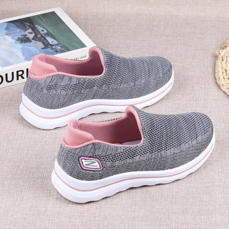 Women's Casual Breathable Slip-On Sneakers - Soft Sole Comfort