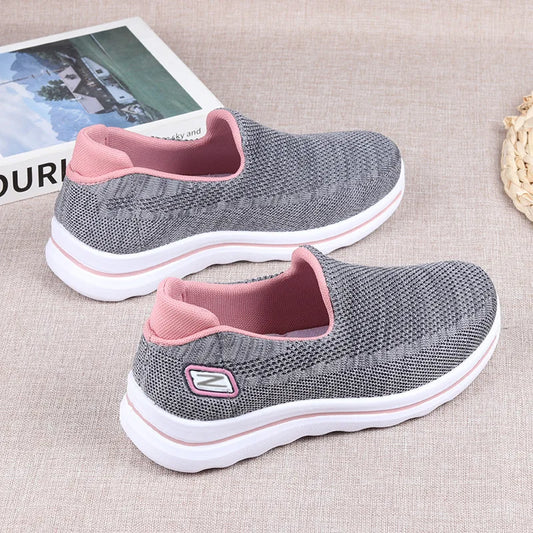 Women's Casual Breathable Slip-On Sneakers - Soft Sole Comfort