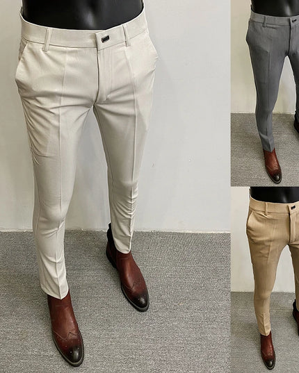 Men's Slim Fit Dress Pants - Formal Slim Trousers for Men