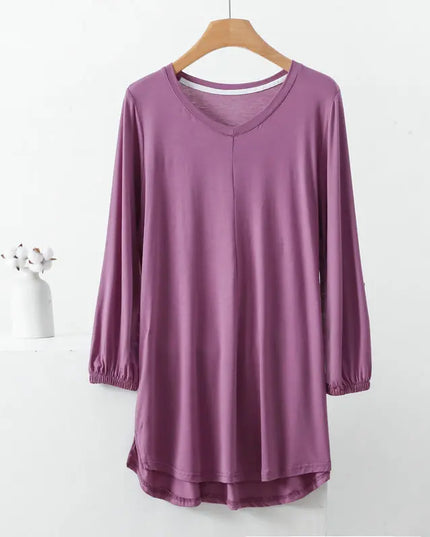 Women's V-Neck Loose Fit Tunic Top