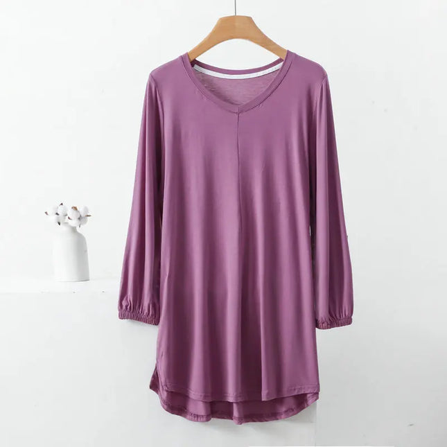 Women's V-Neck Loose Fit Tunic Top