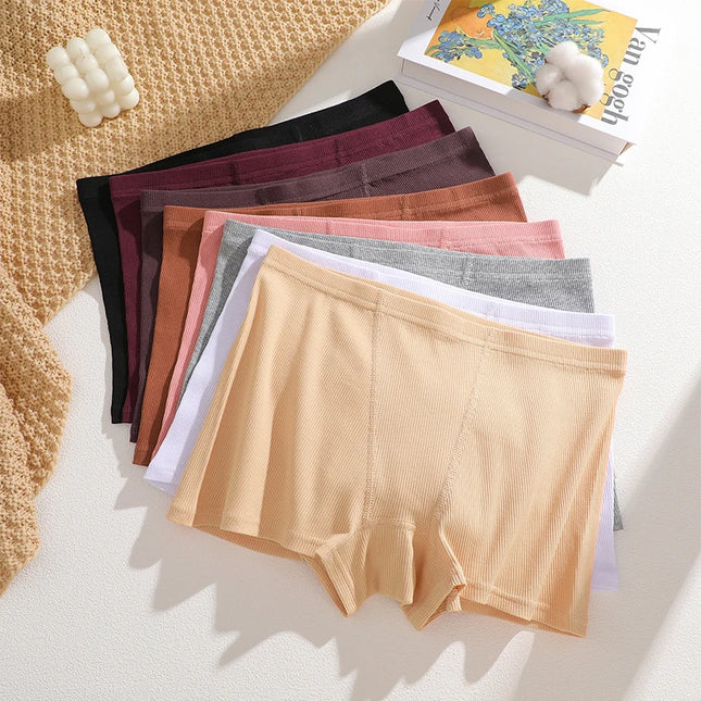 4-Pack Women's Cotton Lace Seamless Boxer Briefs
