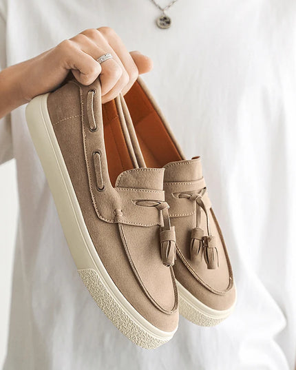 Luxury Men's Suede Tassel Loafers – Comfortable Stylish Dress Shoes