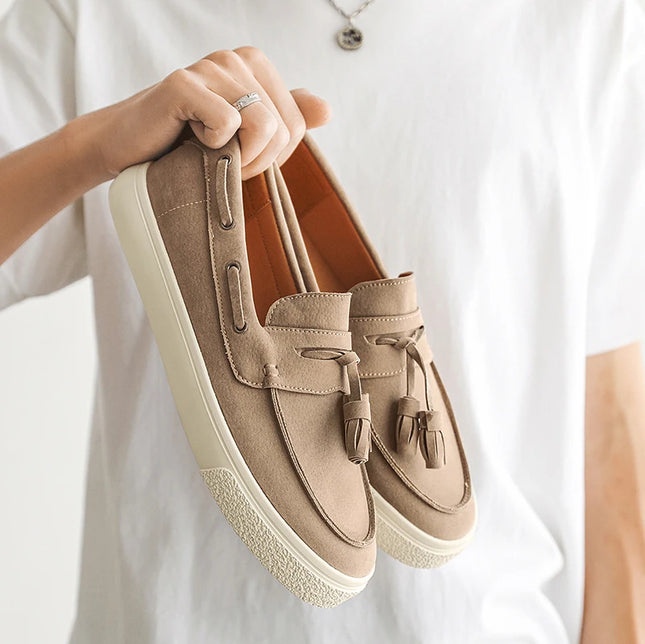 Luxury Men's Suede Tassel Loafers – Comfortable Stylish Dress Shoes
