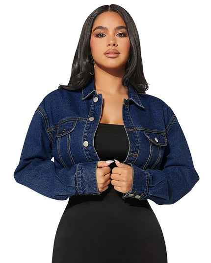 High-Waisted Cropped Jacket for Women - Slim Fit