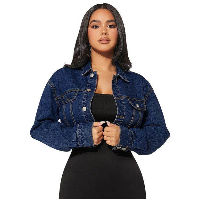 High-Waisted Cropped Jacket for Women - Slim Fit