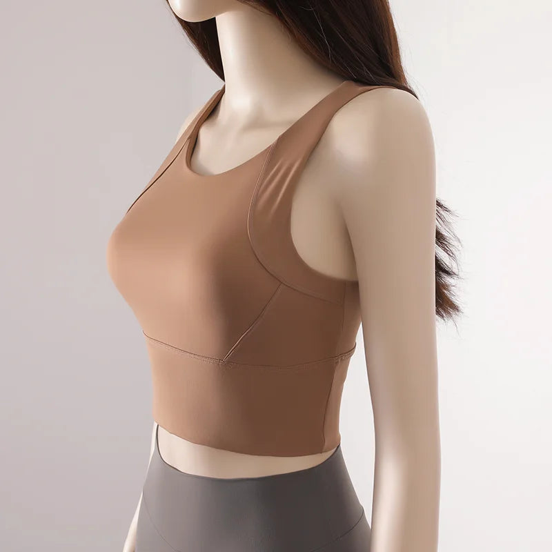 Women’s Sports Activewear Vest with Fixed Chest Pad