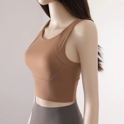 Women’s Sports Activewear Vest with Fixed Chest Pad