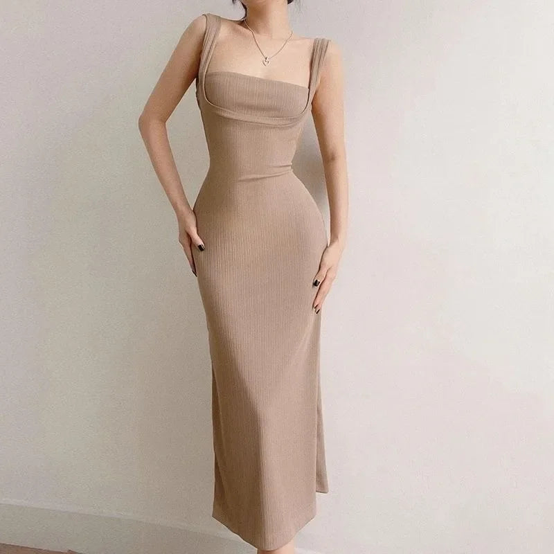 Backless Women's Dress with Sheath Style, Lace-up Detail
