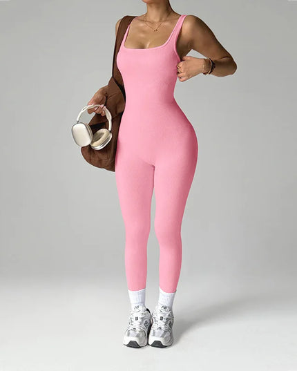 Women's Seamless Slim Fit One-Piece Jumpsuit with High Elasticity