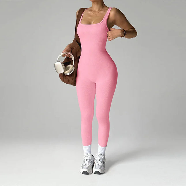 Women's Seamless Slim Fit One-Piece Jumpsuit with High Elasticity