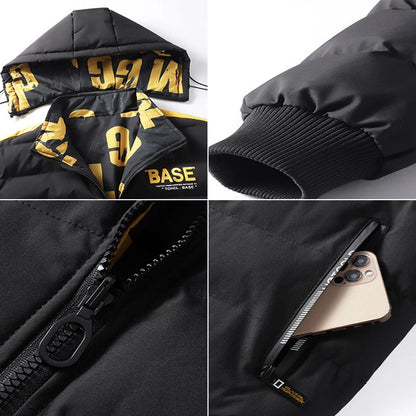 Men's Insulated Parka: Thick Down Filled Winter Jacket