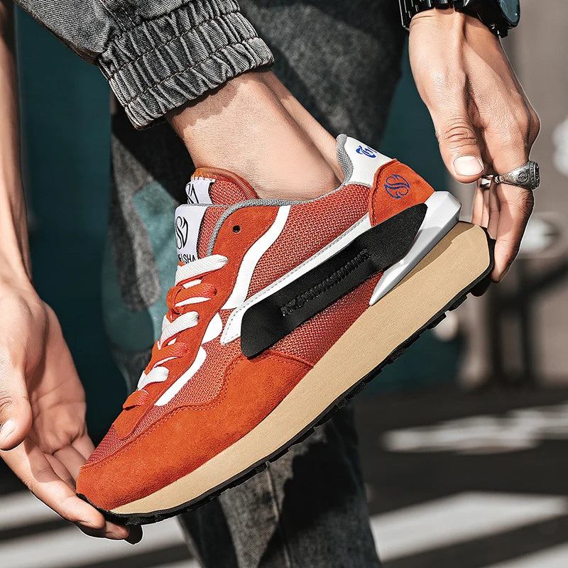 Men’s Breathable Lace-Up Sneakers – Comfortable & Stylish Athletic Shoes for Men