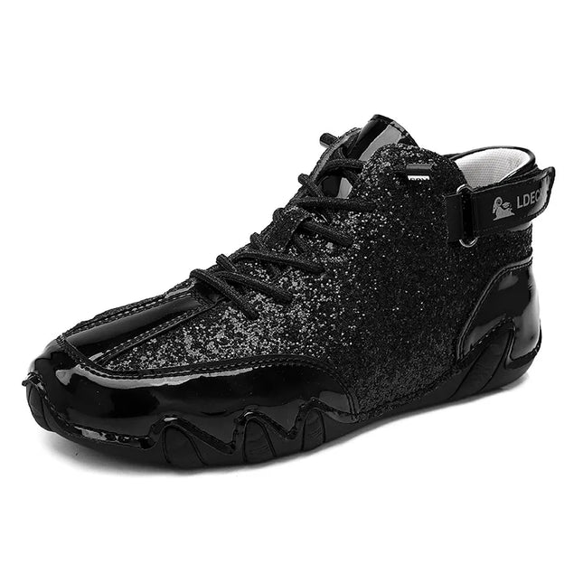 Men's Glossy High-Top Sneakers – Stylish & Durable Men's Shoes
