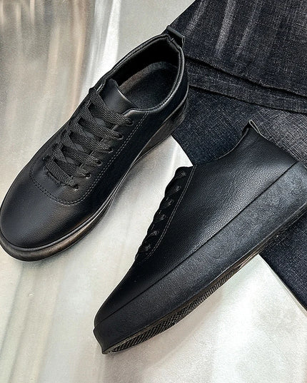 Thick Sole Soft Faux Leather Sneakers for Men