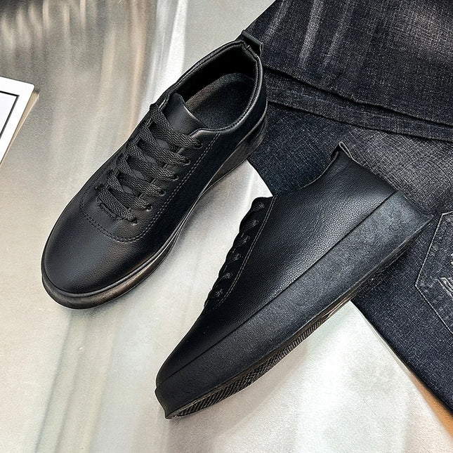 Thick Sole Soft Faux Leather Sneakers for Men