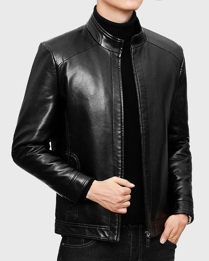 Men's Slim Fit Faux Leather Jacket - Stylish and Durable Men's Leather Jacket